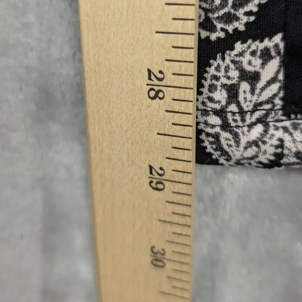 Bethany Mota Leggings Womens XS Black White Floral High Waist Stretch Skinny Fit